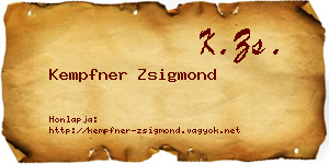 Kempfner Zsigmond névjegykártya